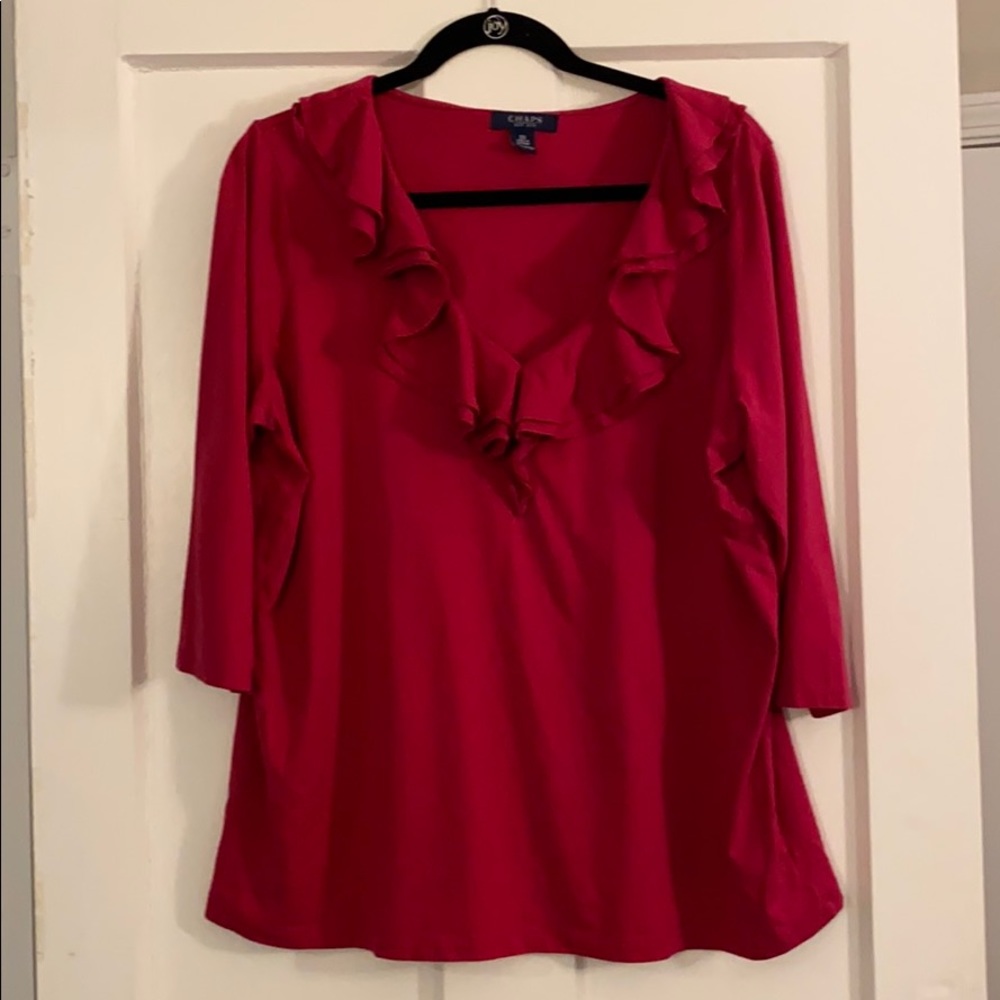 Chaps ruffle shirt